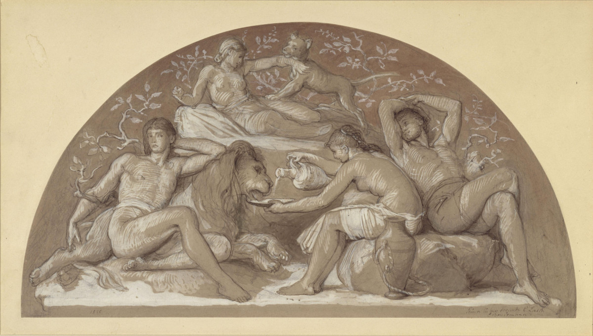 "Unerweckte Kinder der Welt". Lunettenentwurf für den ersten Corneliussaal der Nationalgalerie Berlin