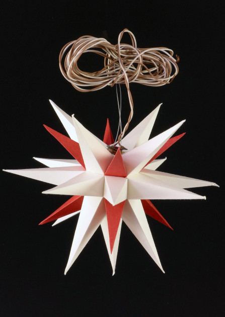 Original Herrnhuter Advents- und Weihnachtsstern wei-rot, ELN 182 46 000  Handarbeit