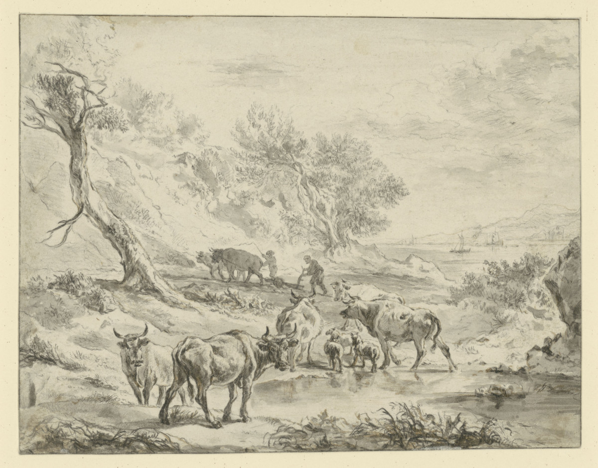 Landschaft mit Kühen