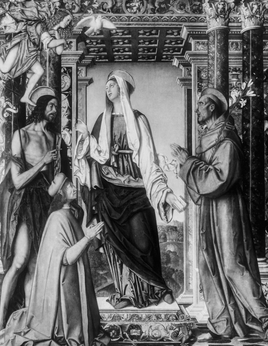 Verkündigung Mariae mit Johannes dem Täufer, Antonius von Padua und einem Stifter